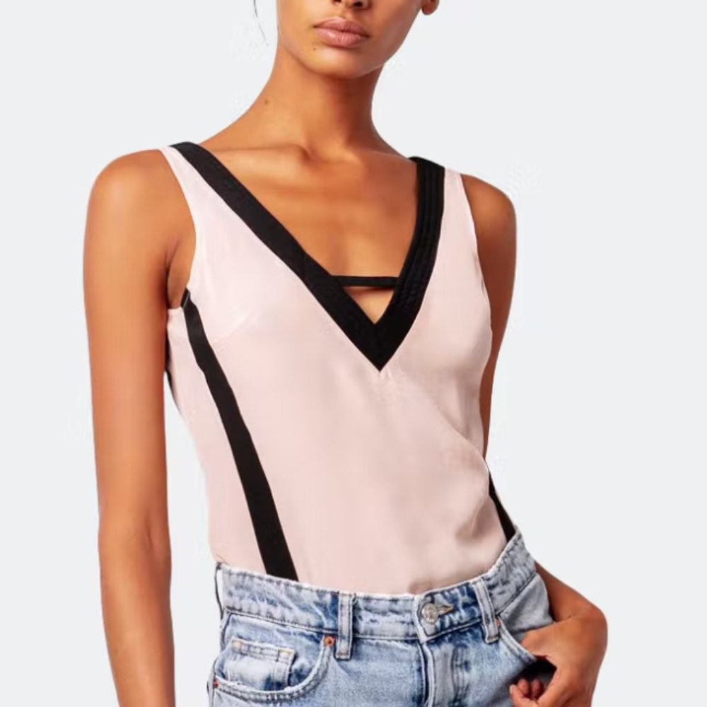 AS by DF Pink & Black Silk Top